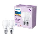 Mehrfachpackung 2x Philips Glühbirne LED E27 Birne Matt 8W 806lm - 827 Extra Warmweiß