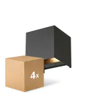 Mehrfachpackung 4x D'Lite LED Wandleuchte Elingen Aluminium Schwarz 4.9W 480lm - 830 Warmweiß | IP65