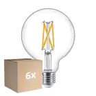 Mehrfachpackung 6x Philips MASTER Value LED Globe E27 93mm Fadenlampe Klar 5.9W 806lm - 922-927 Extra Warmweiß | Höchste Farbwiedergabe - Dimmbar - Ersatz Für 60W